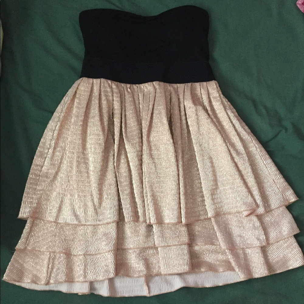 Black and champagne colored dress